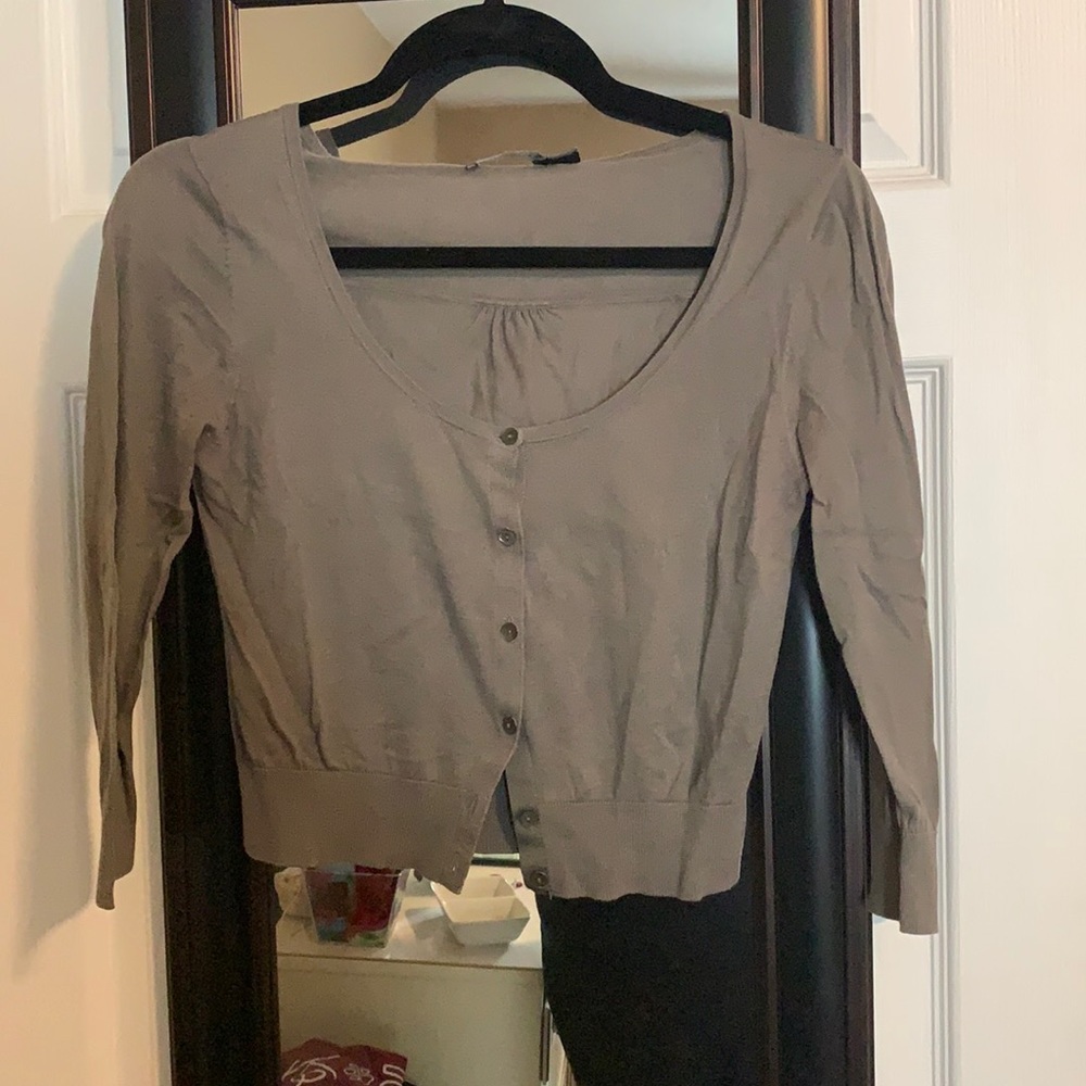 The Limited Gray Cropped Cardigan